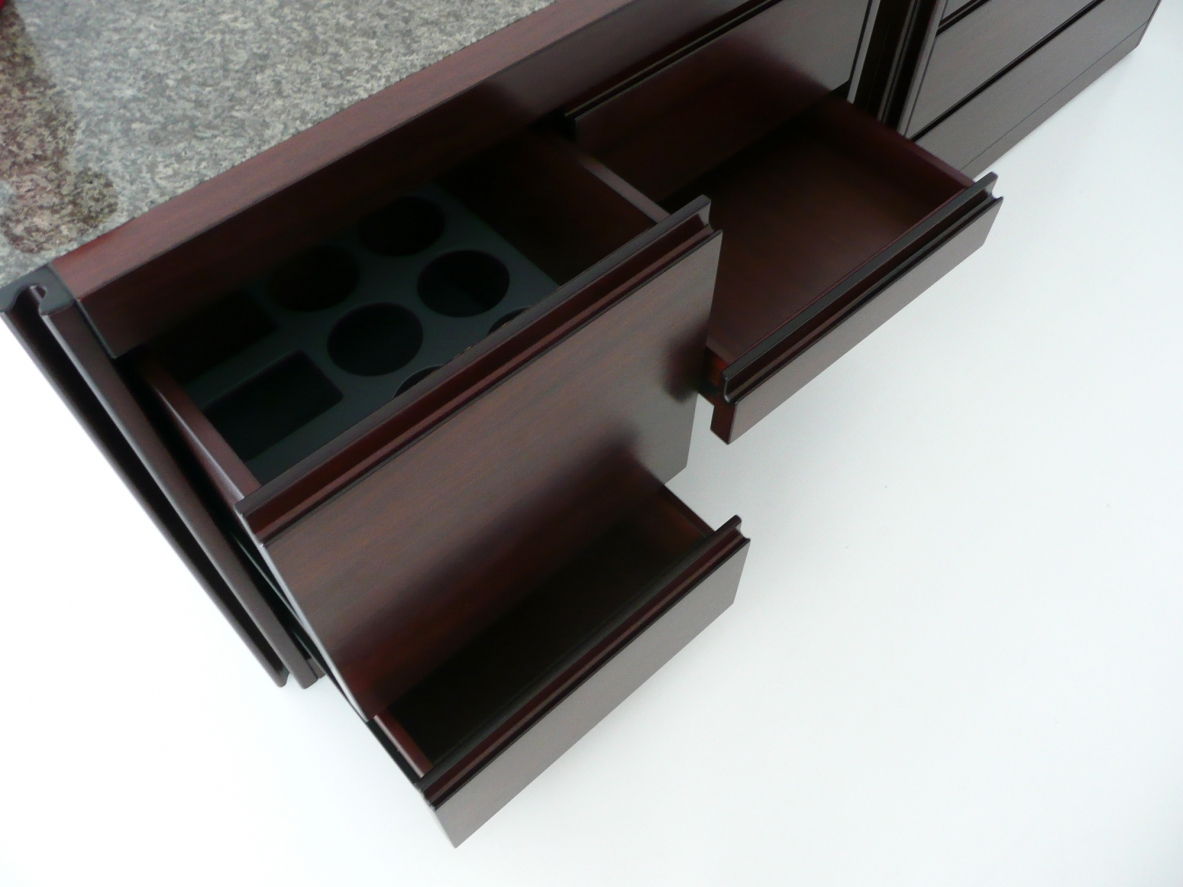 Angelo Mangiarotti pair of sideboards with bar, Italy 1960's.