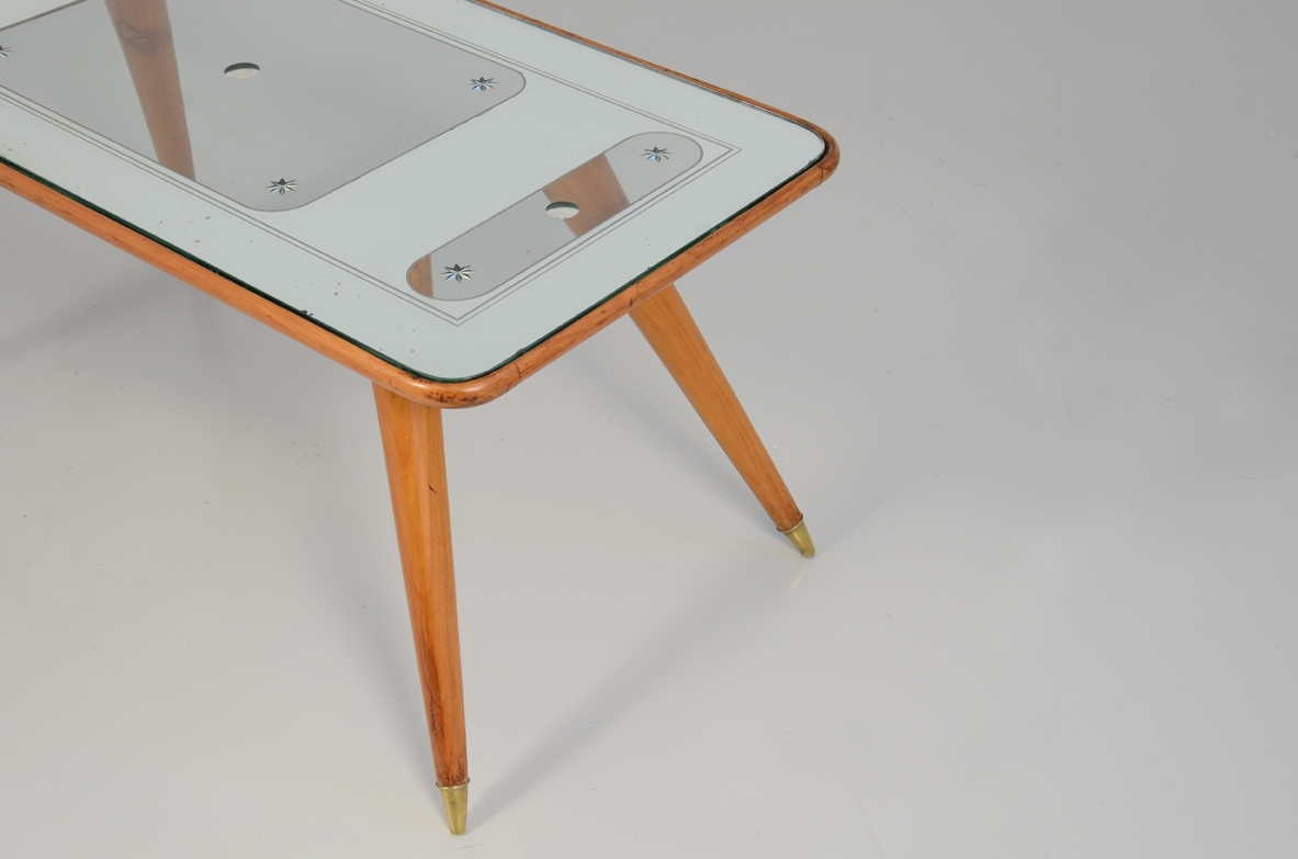 1950 Gio Ponti tavolino con struttura in ciliegio mobili MIlano