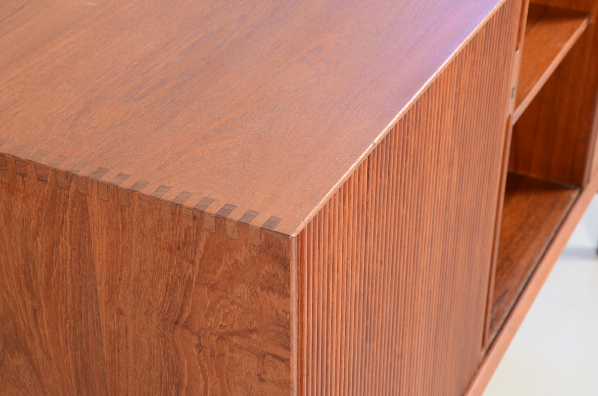 Peter Hvidt & Orla Mølgaard-Nielsen teak sideboard, by Søborg Møbler in Denmark, 1950's.