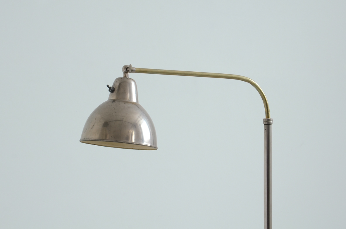 Floor lamp in brass and metal chromed, France 1930's.