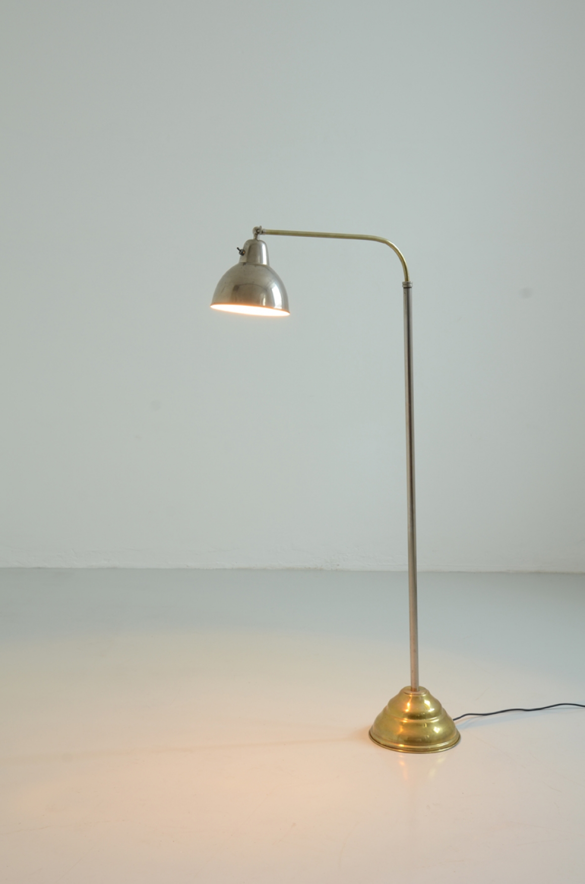 Floor lamp in brass and metal chromed, France 1930's.
