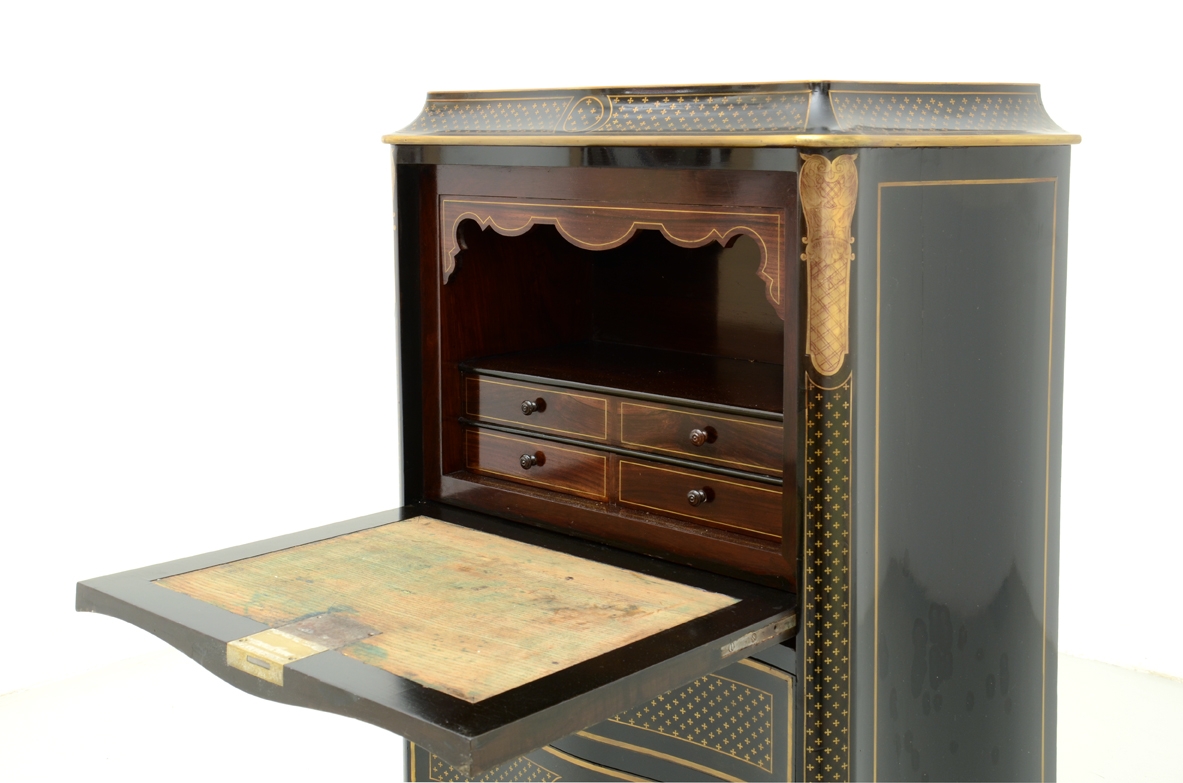 Mobile secretaire con tre cassetti e anta scrittoio , Napoleone III