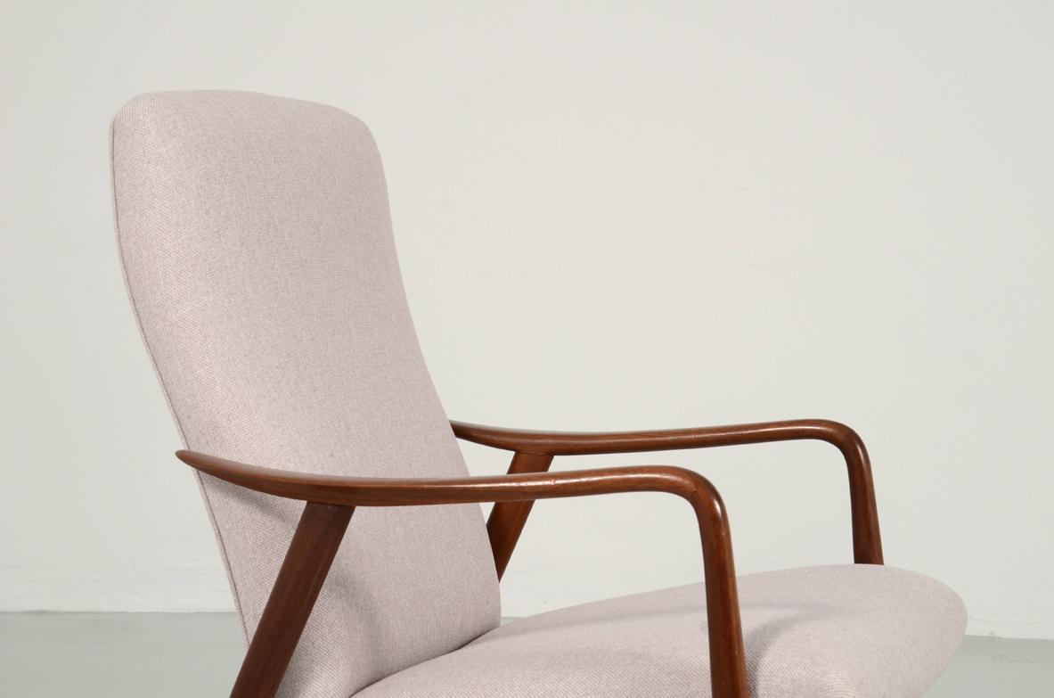 Pair of armchairs in teak, Scandinavia, 1950's.