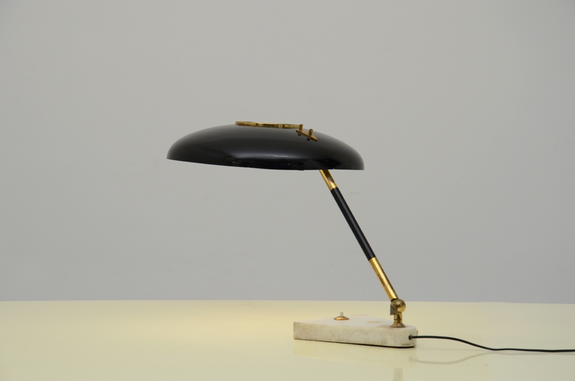 Oscar Torlasco, lampada in metallo e ottone. Prod.Stilux,1950ca.