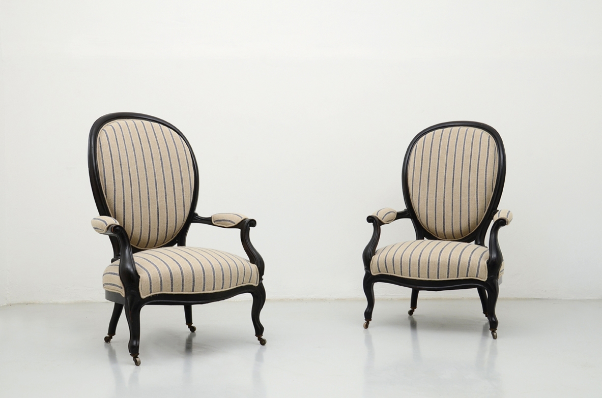 Pair of Italian armchairs antique vintage 