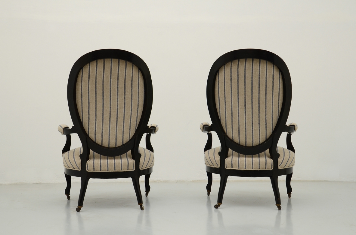 Pair of Italian armchairs antique vintage 