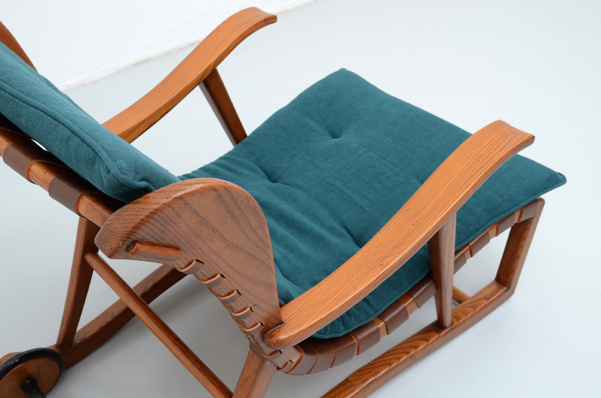Guglielmo Pecorini, rare pair of armchairs with two back wheels. Bibl: M.R.Rogers, exposition catalog in New York, 1950.
