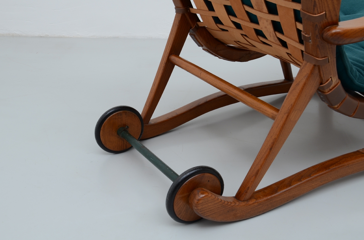 Guglielmo Pecorini, rare pair of armchairs with two back wheels. Bibl: M.R.Rogers, exposition catalog in New York, 1950.