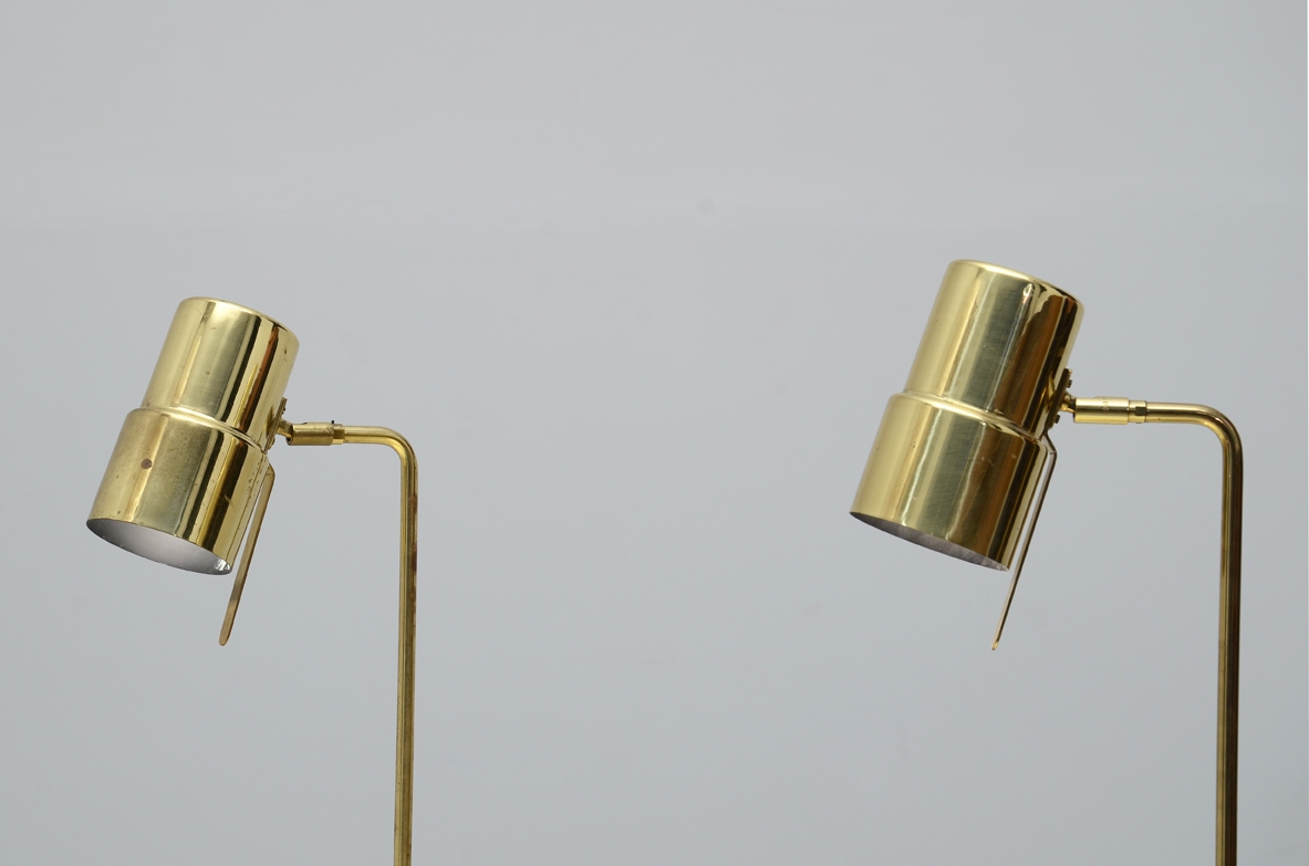 Hans-Agne Jakobsson Model B195/2 table lamp  Produced by Hans Agne Jakobsson AB Brass structure Sweden, 1960s