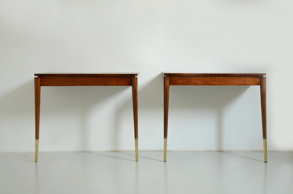 Coppia di console in palissandro, Italia, 1950ca