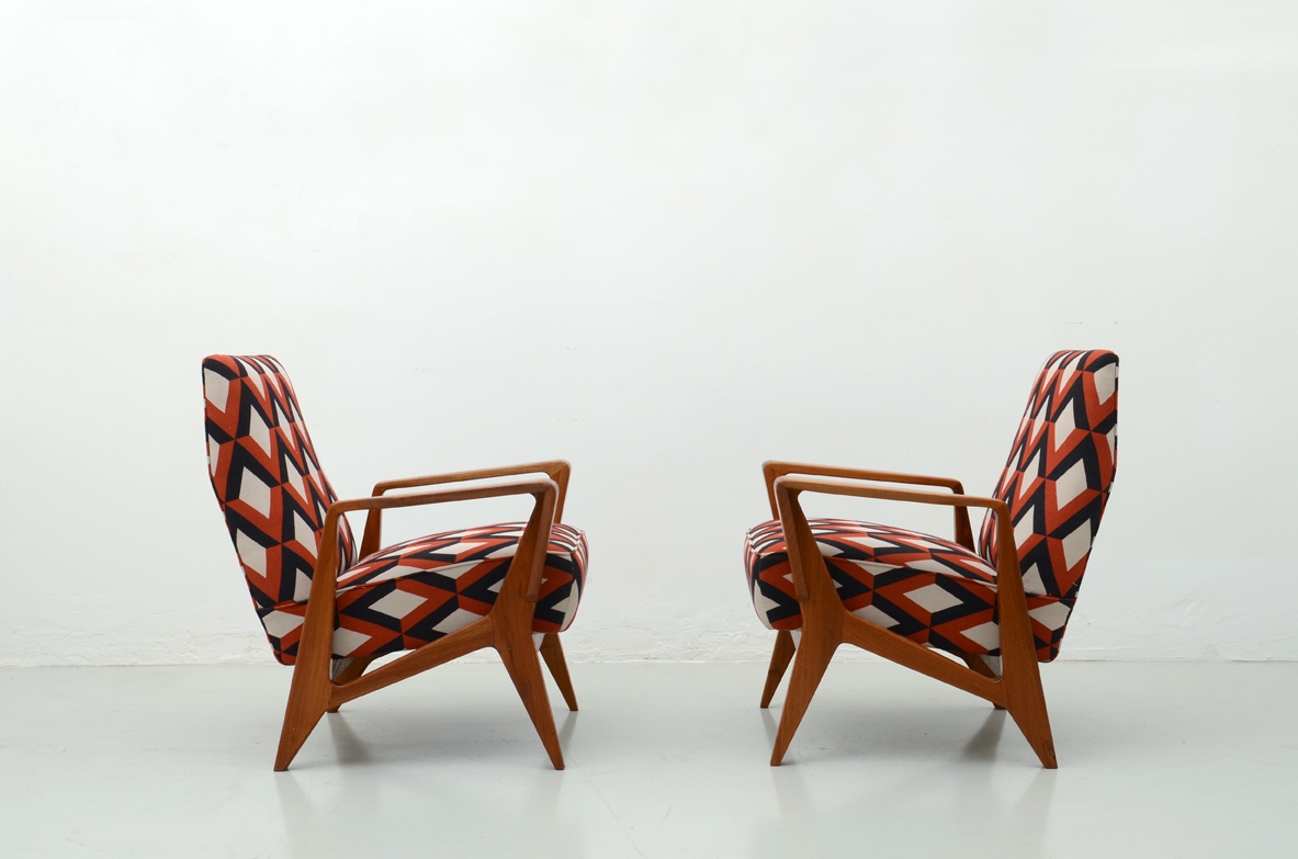 Raphael, pair of modernist 1950's armchairs