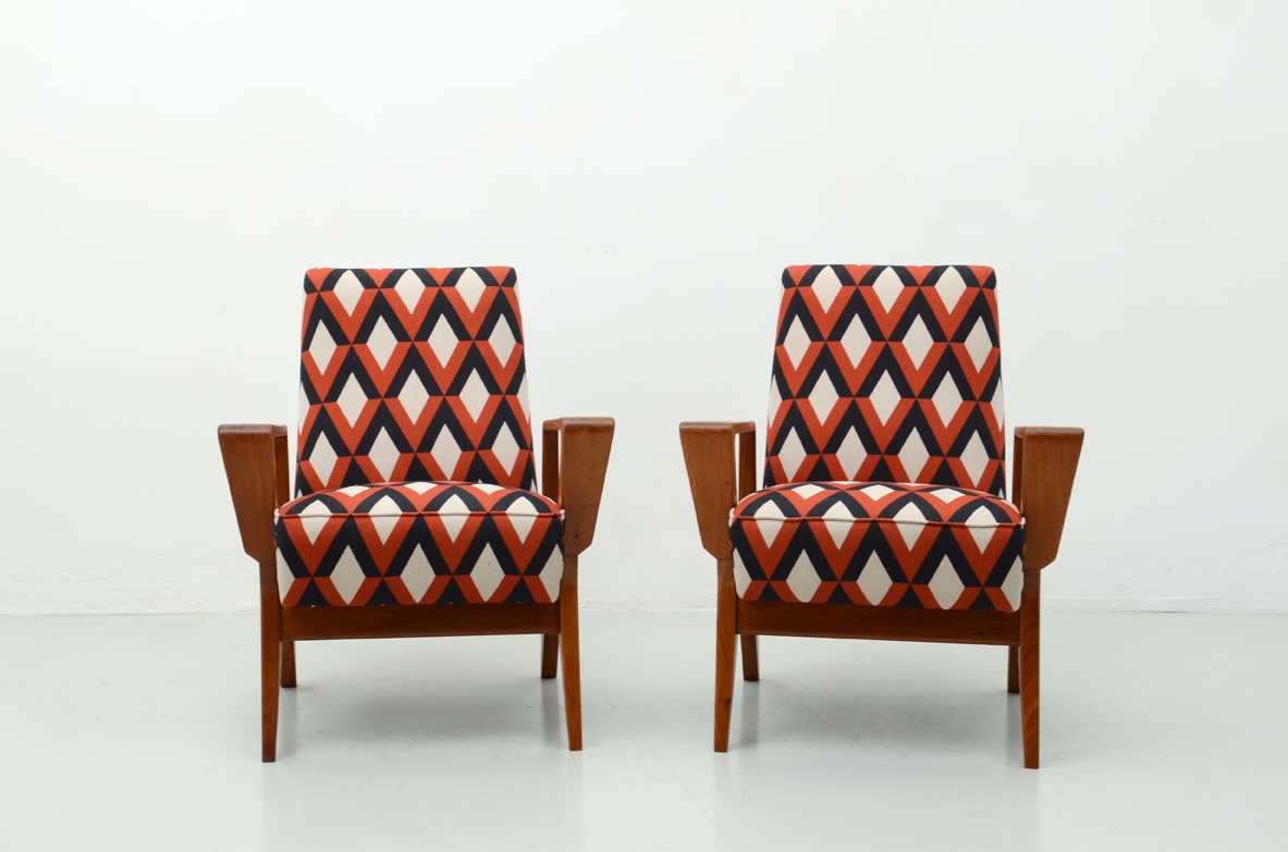 Raphael, pair of modernist 1950's armchairs