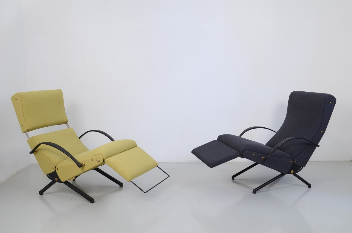 Borsani for Tecno, pair of P40 armchairs, 1955/1968.