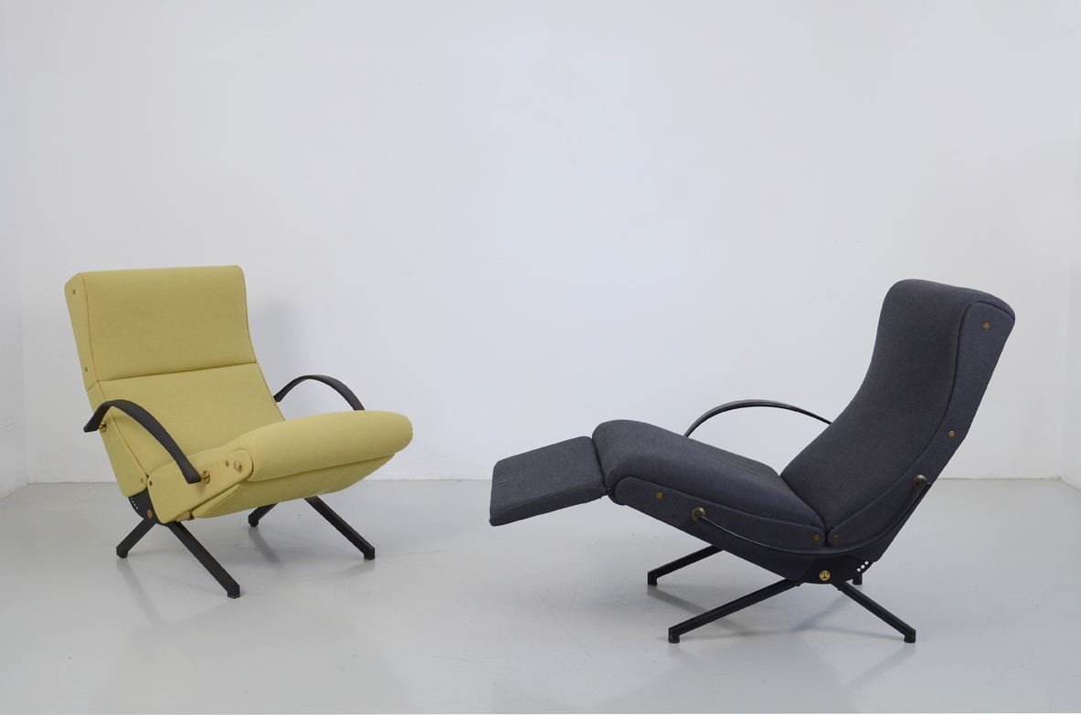 Borsani for Tecno, pair of P40 armchairs, 1955/1968.