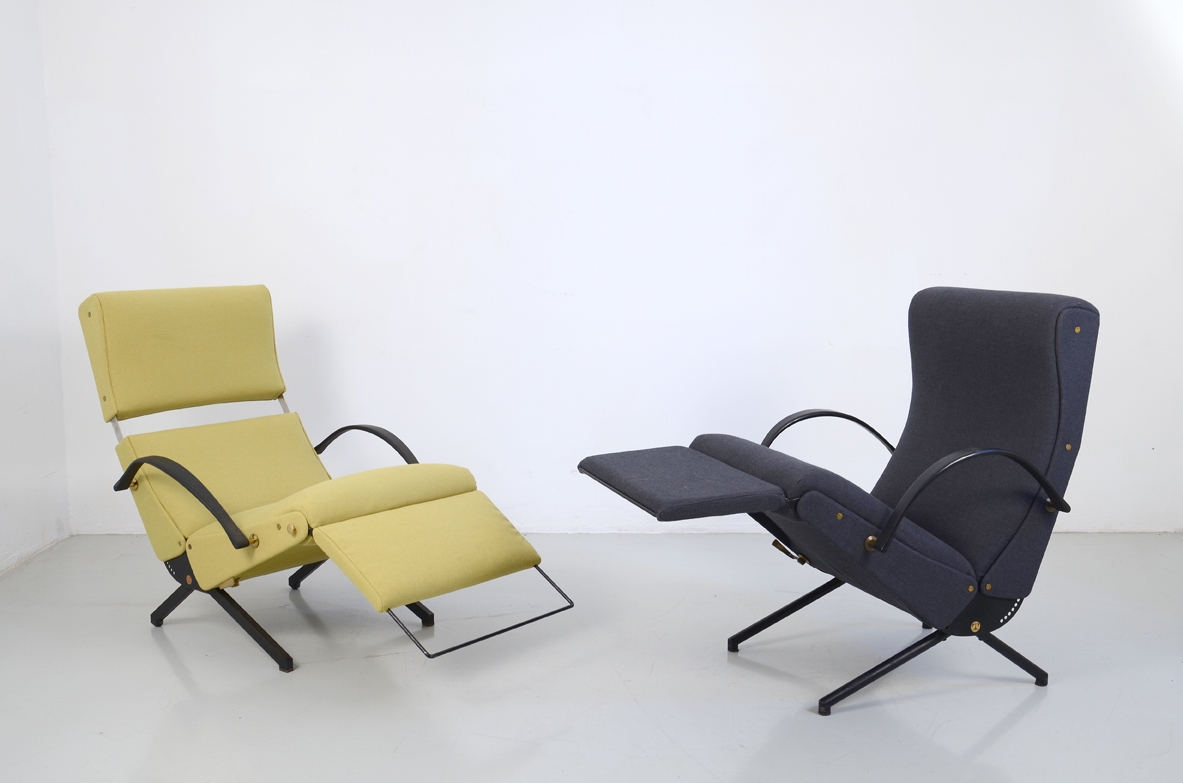 Borsani for Tecno, pair of P40 armchairs, 1955/1968.