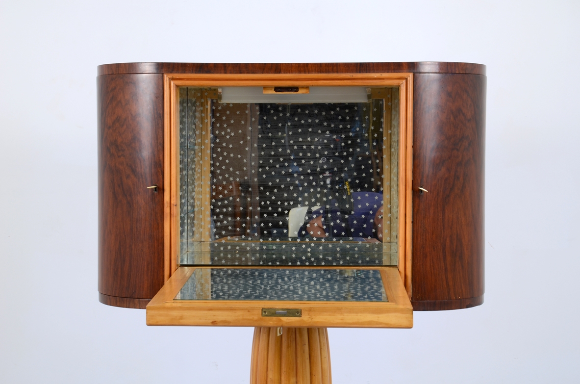 Bar cabinet based on a central column, Italy 1940's.