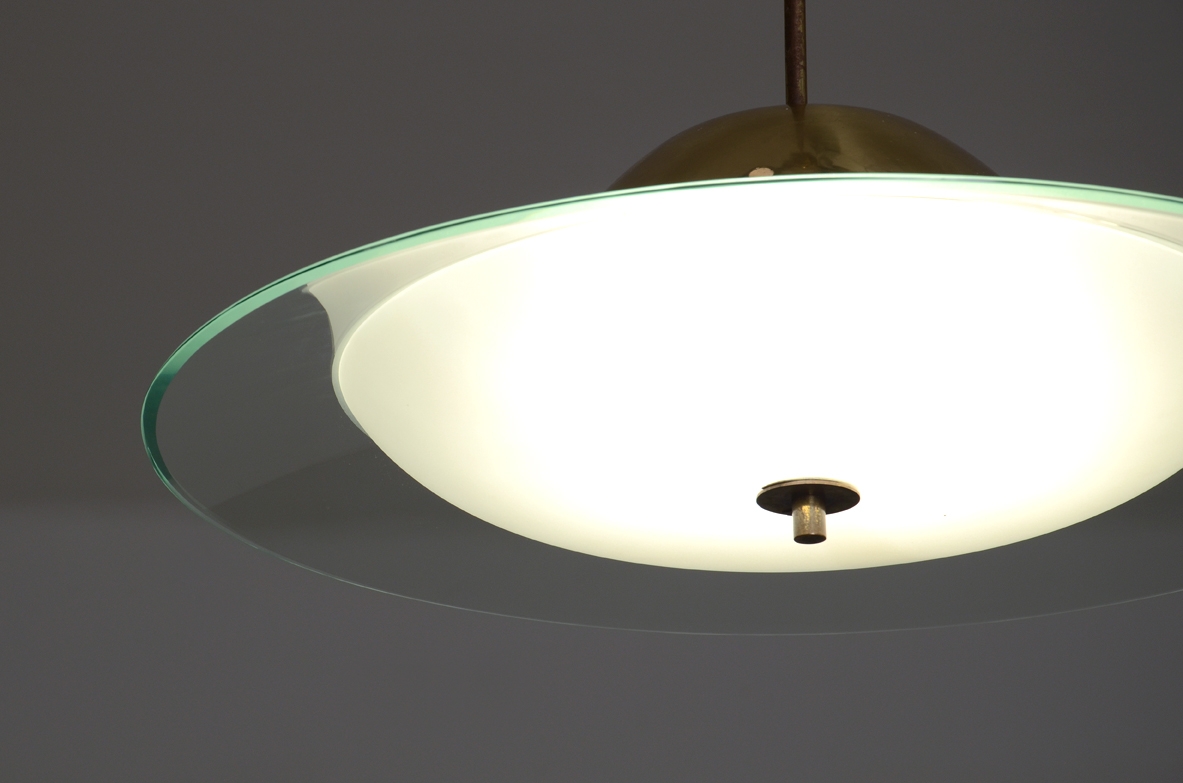 Pietro Chiesa, lampadario in cristallo e ottone, Fontana Arte 1936.