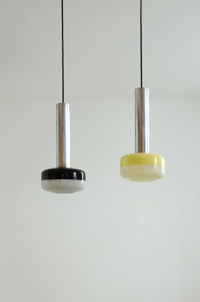 Stilnovo pair of metal and lucite lamps with original label of the mid-50s
