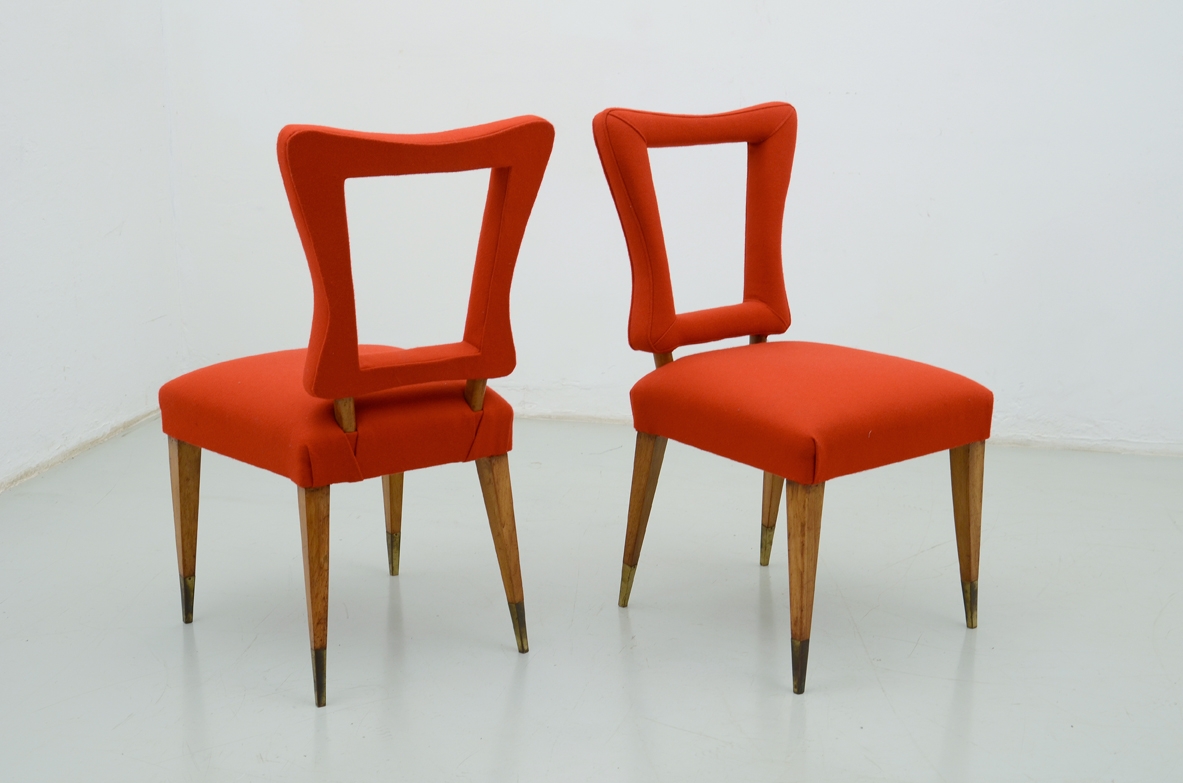 sedie vintage, galleria modernariato milano, panno e noce
