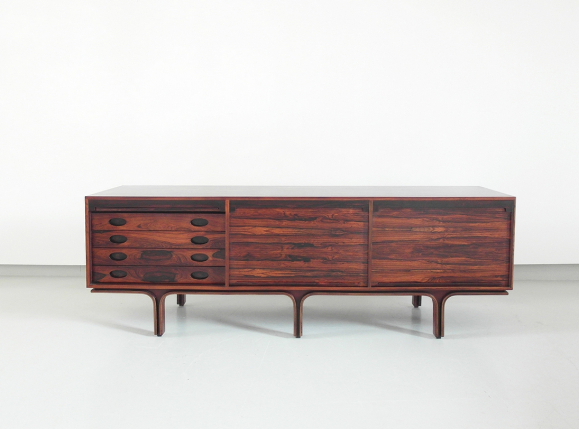 Gianfranco Frattini, rare sideboard in macassar wood, prod.Bernini 1957.