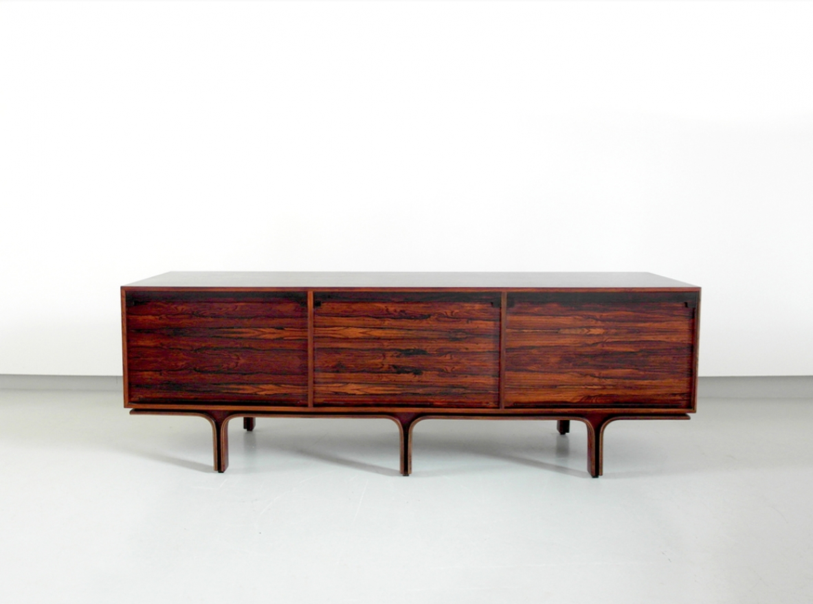 Gianfranco Frattini, rare sideboard in macassar wood, prod.Bernini 1957.