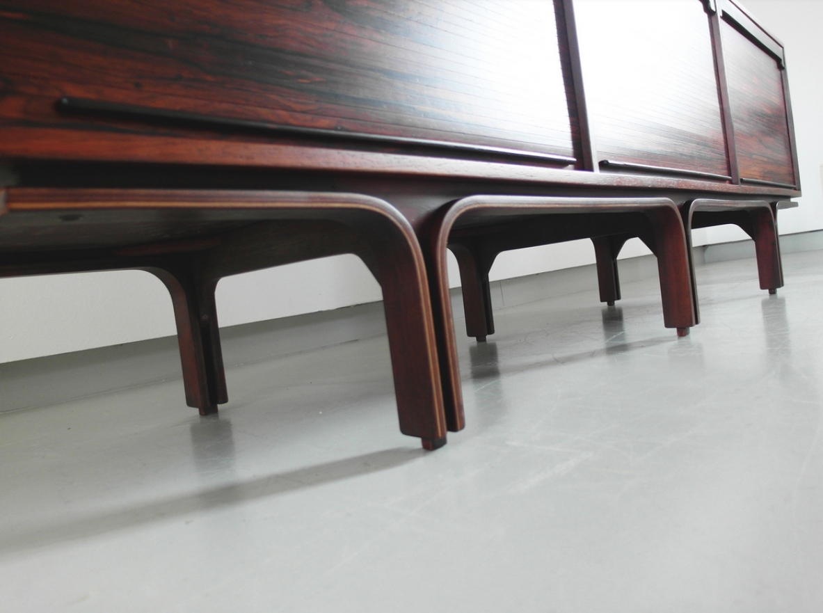 Gianfranco Frattini, rare sideboard in macassar wood, prod.Bernini 1957.