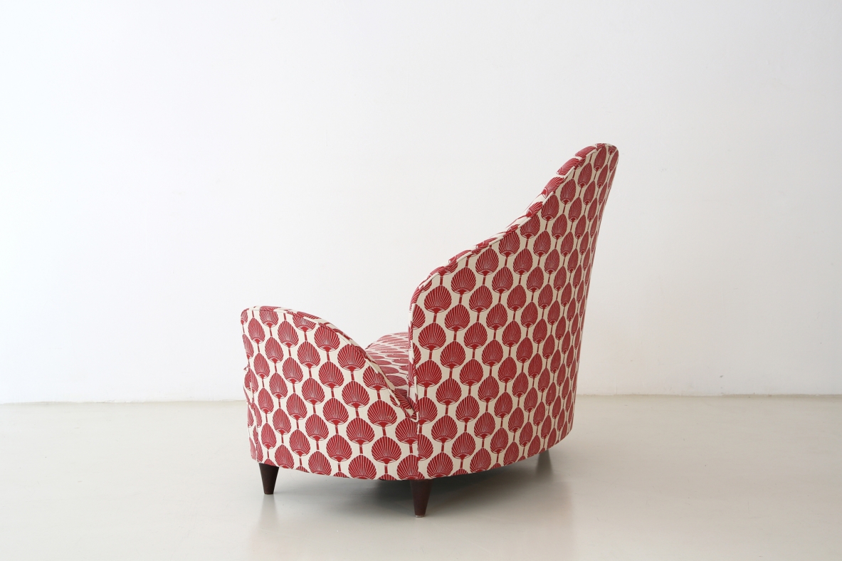Cesare Lacca, piccolo elegante divanetto poltrona prodotto da ISA, 1950ca.