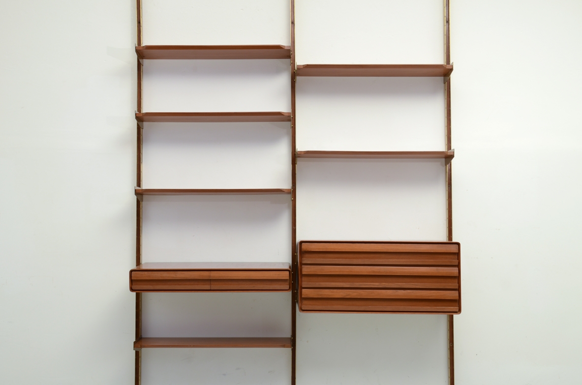 Very refined bookcase with nice brass details, Italy 1960's.