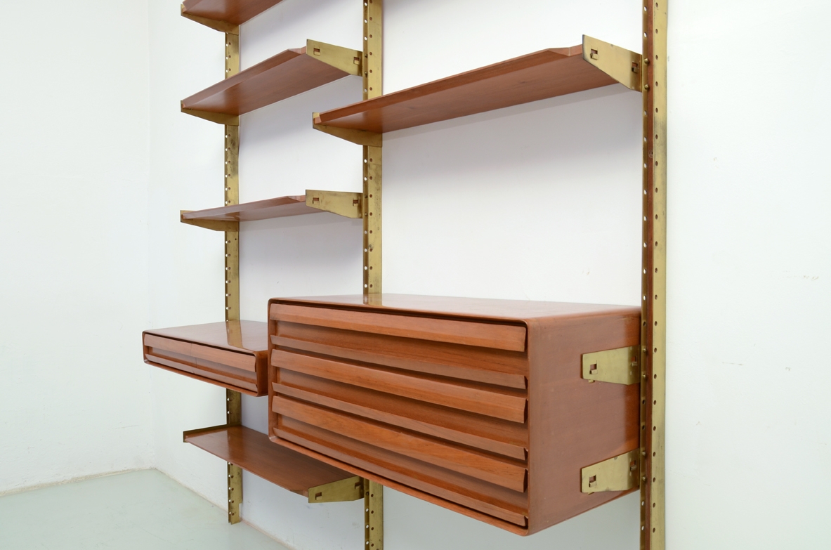 Very refined bookcase with nice brass details, Italy 1960's.