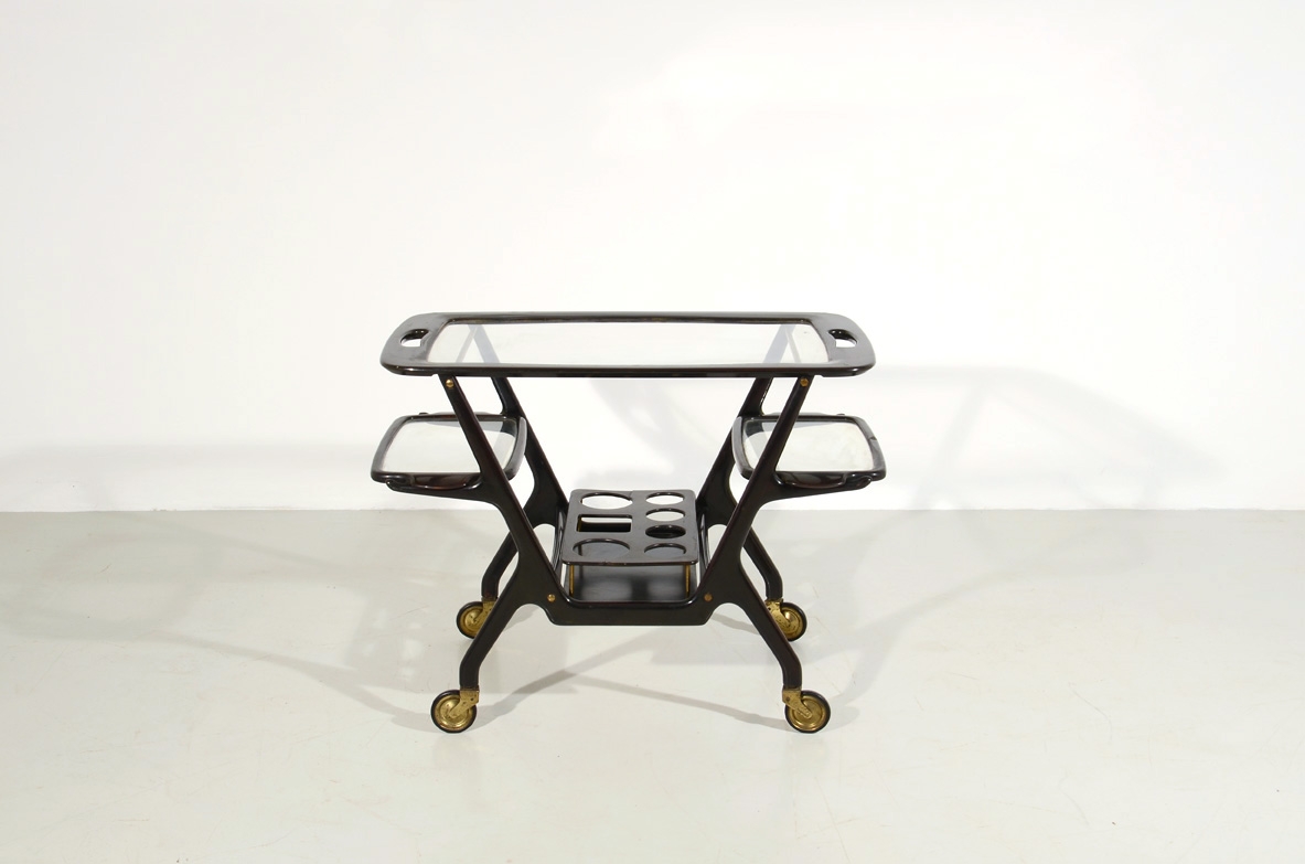 Ico Parisi, carrello in legno laccato