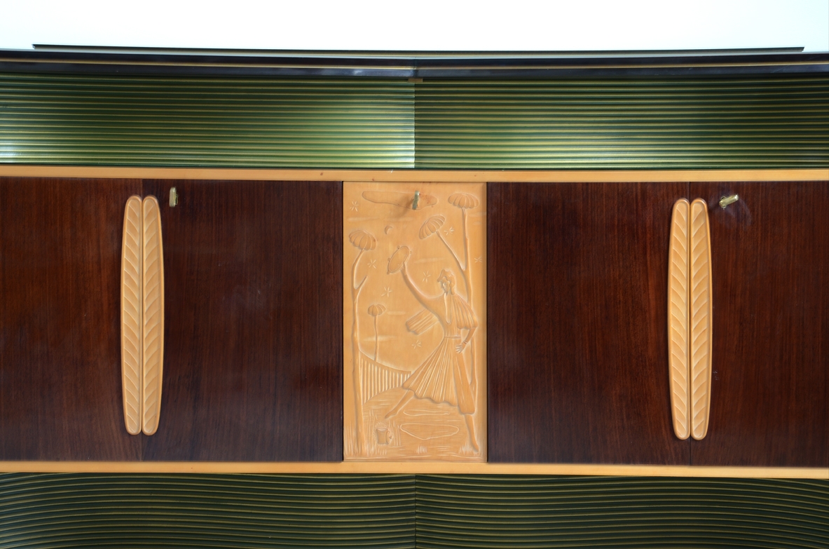 Vittorio Dassi, important 1940's bar cabinet.