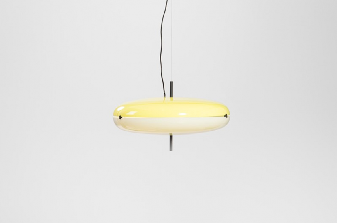 Stilnovo, adjustable ceiling lamp in perplex and painted metal details. Italy, 1955ca.