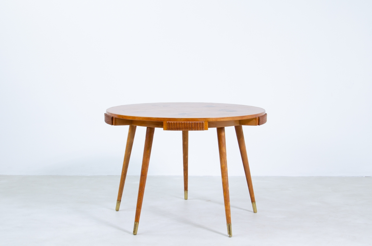 Osvaldo Borsani, rare 1950's game table designed and produced in a very few examples by Arredamenti Borsani. 