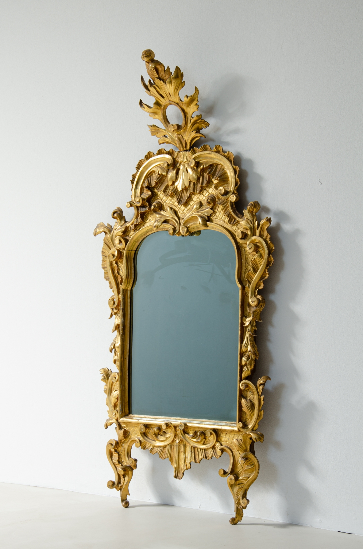mid-18th century carved and gilded  mirror 