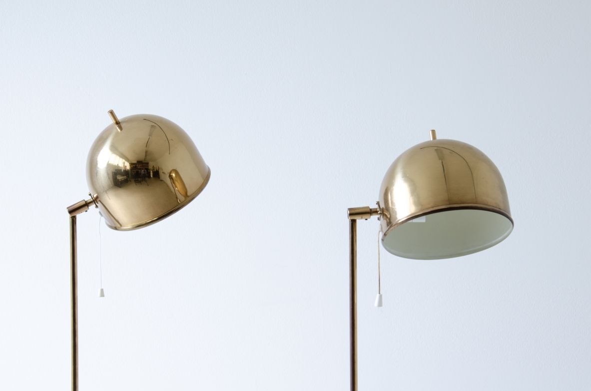 Coppia di lampade da lettura in ottone.  Produzione Bergboms, Svezia 1960ca.