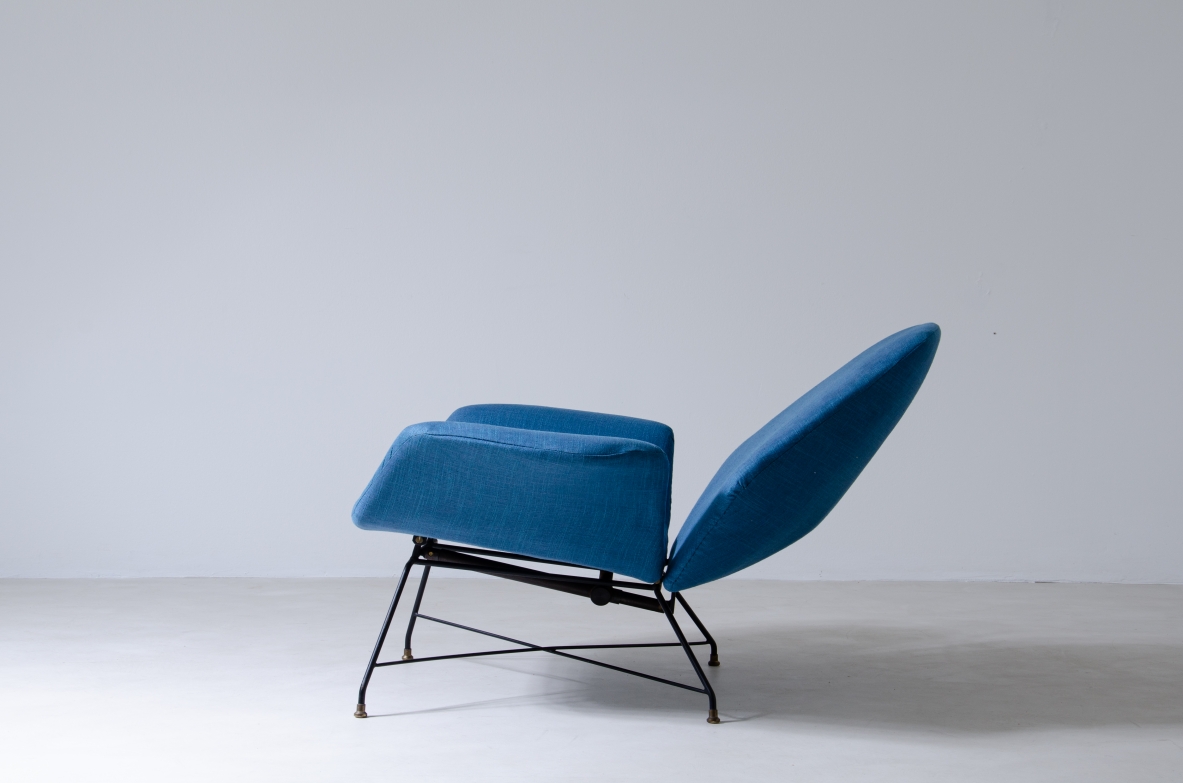 Augusto Bozzi, rare 1950's adjustable Armchair by Saporiti Italia