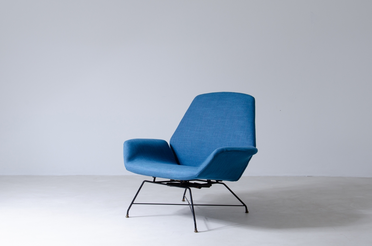 Augusto Bozzi, rare 1950's adjustable Armchair by Saporiti Italia