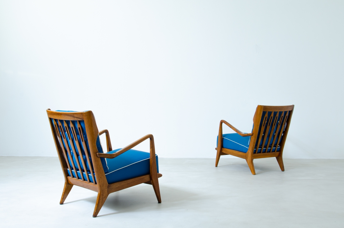 Gio Ponti, pair of armchairs model 516 produced by Cassina in the 1950s.  Certificate from the Ponti archive available.