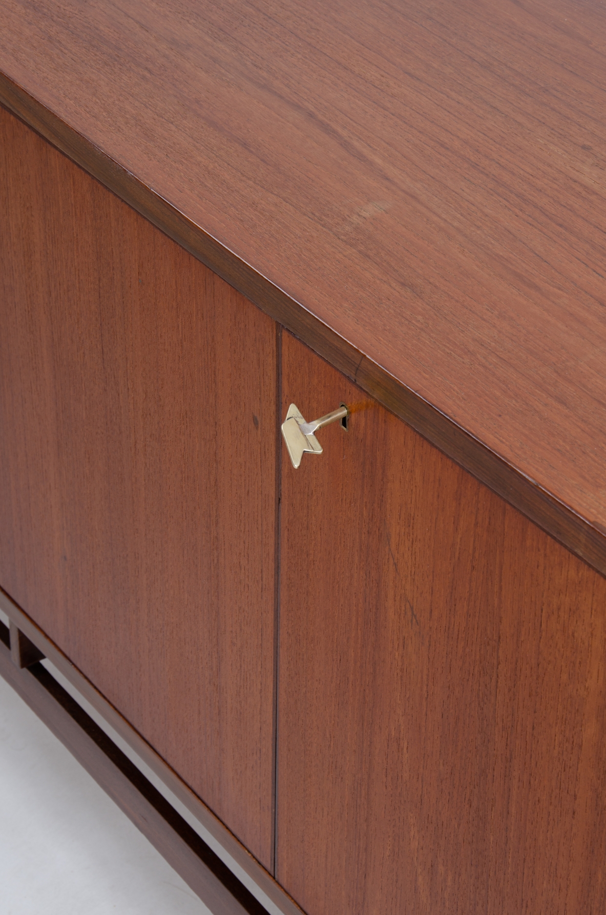 Sideboard in blond wood with doors and drawers.  Italy, 1960s.