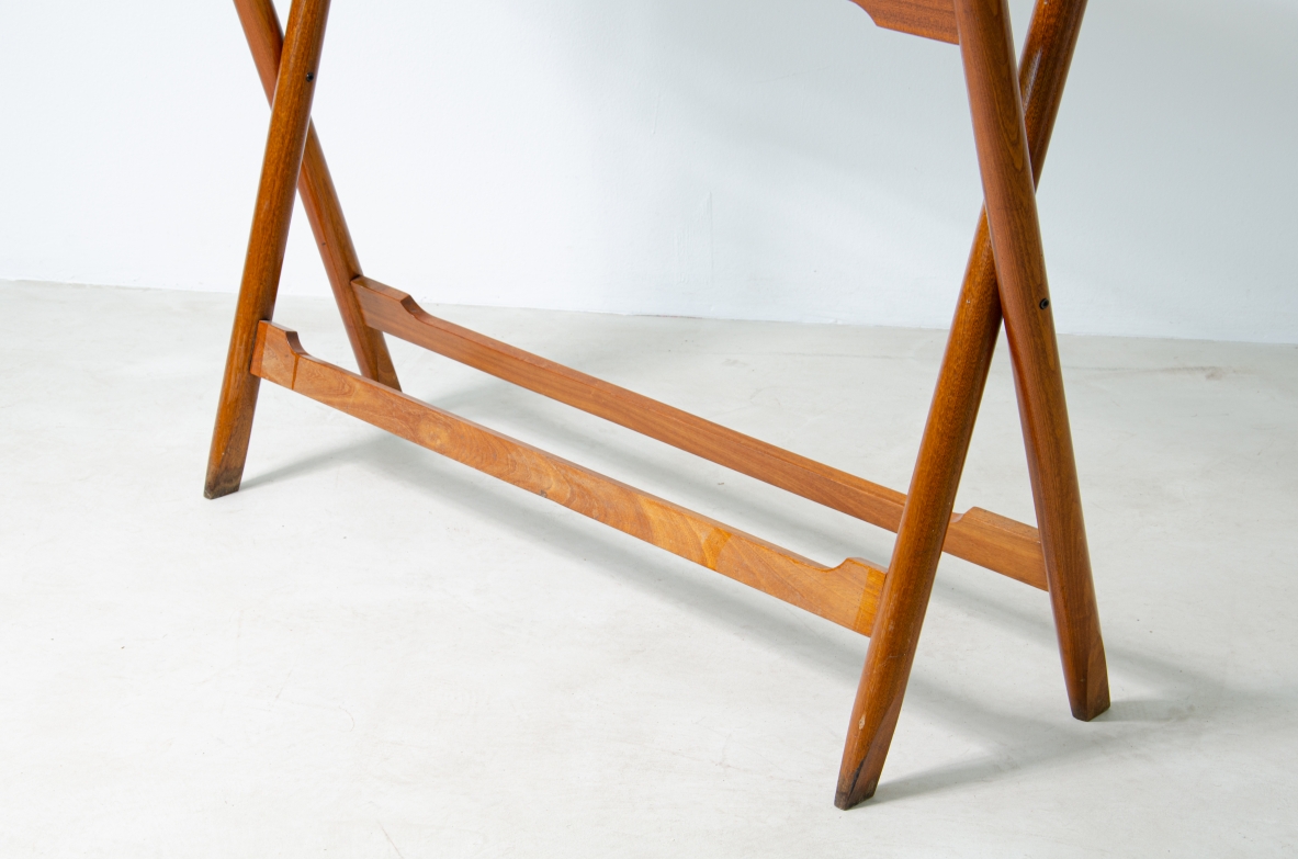 Folding console table in teak wood. Italian manufacture, 1960's.