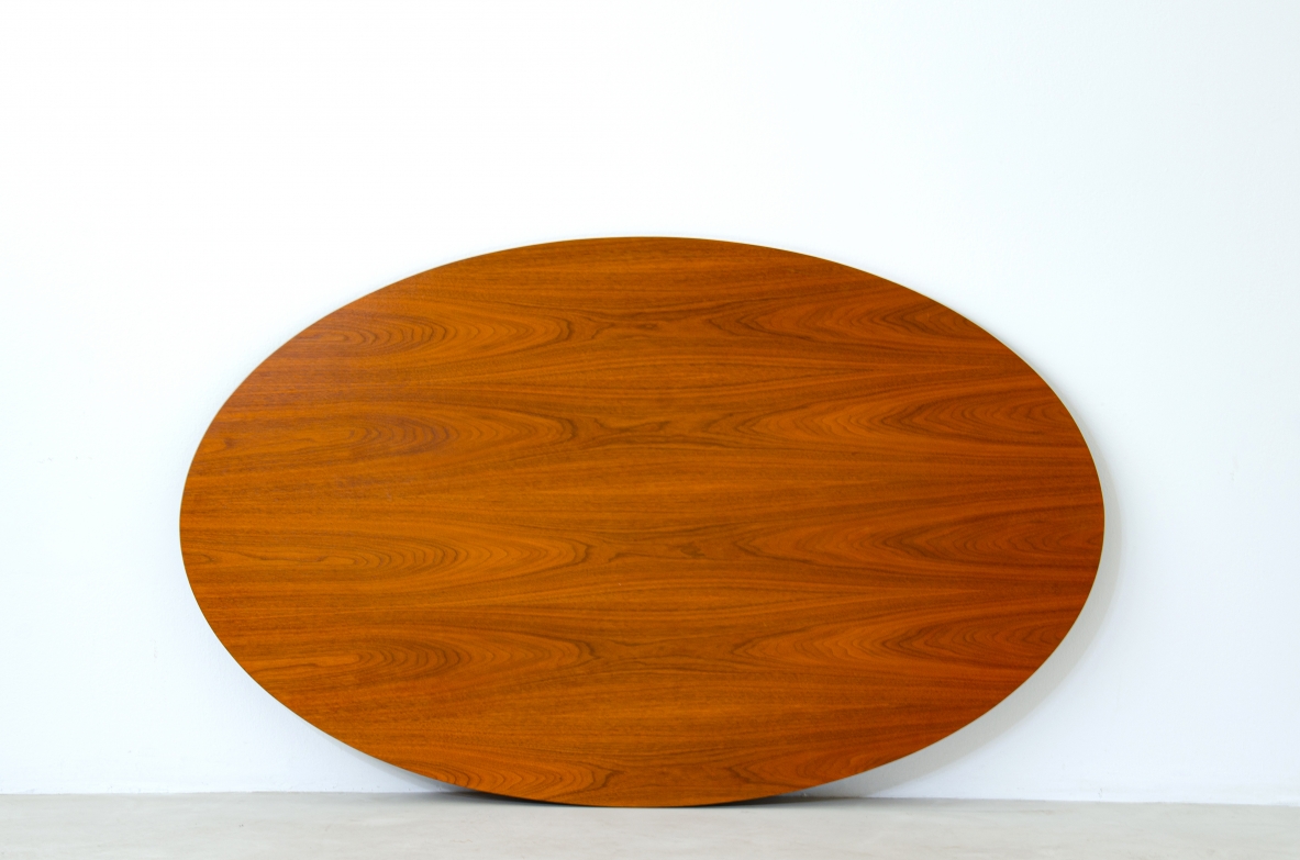 Ignazio Gradella, tavolo mod.T2con piano il legno, struttura in metallo smaltato e dettagli in ottone