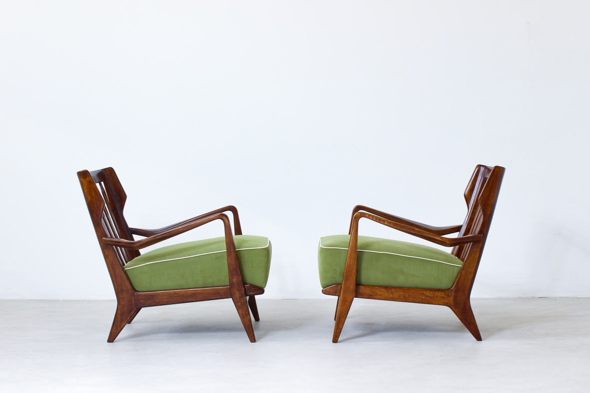 Gio Ponti, coppia di poltrone modello 516 per Cassina anni 50