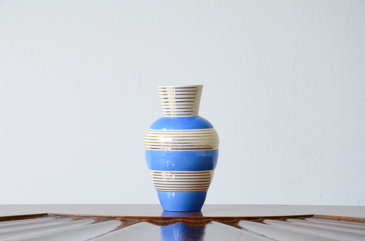 Ceramiche Rometti  Vaso con filatura dorata. Manifattura Umbertide 1940ca.