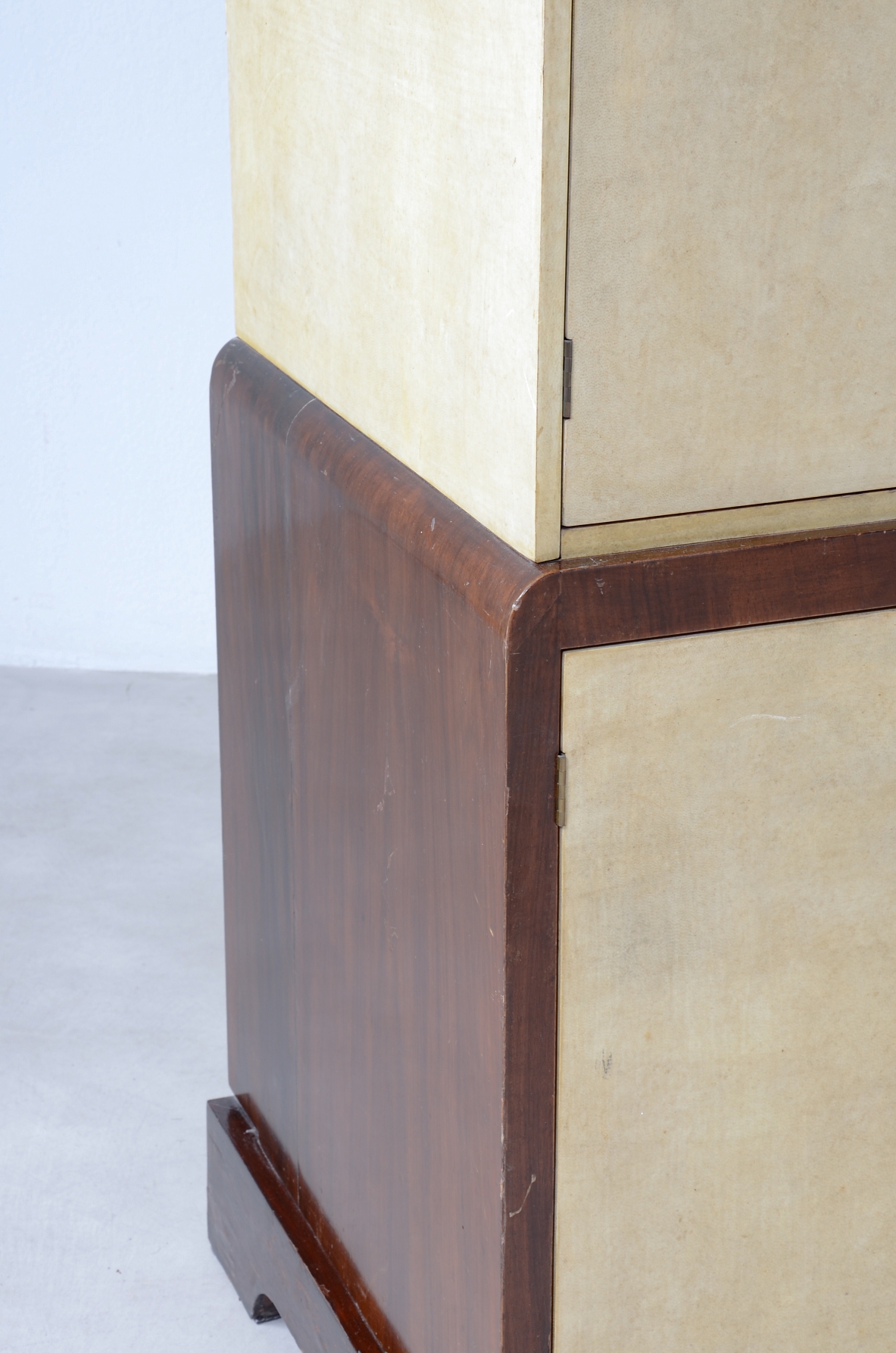 Macassar and goat skin cupboard, France 1940's.