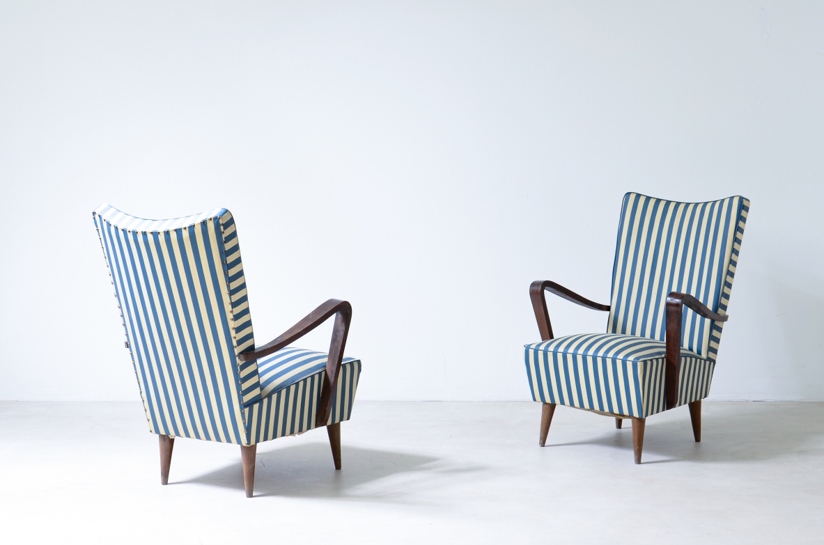 Pair of original Ski armchairs in excellent condition.  Italian manufacture, 1950's.