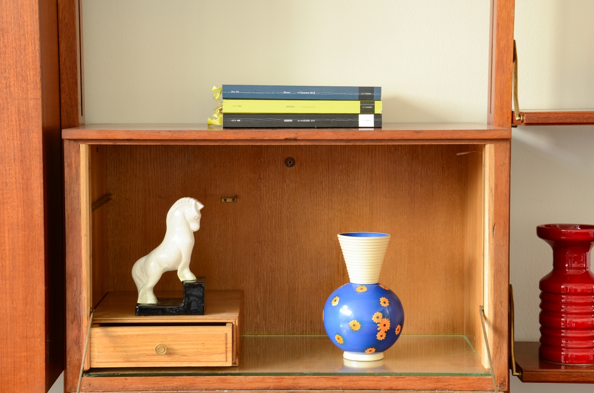 Paolo Buffa Large bookcase with compartments and shelves