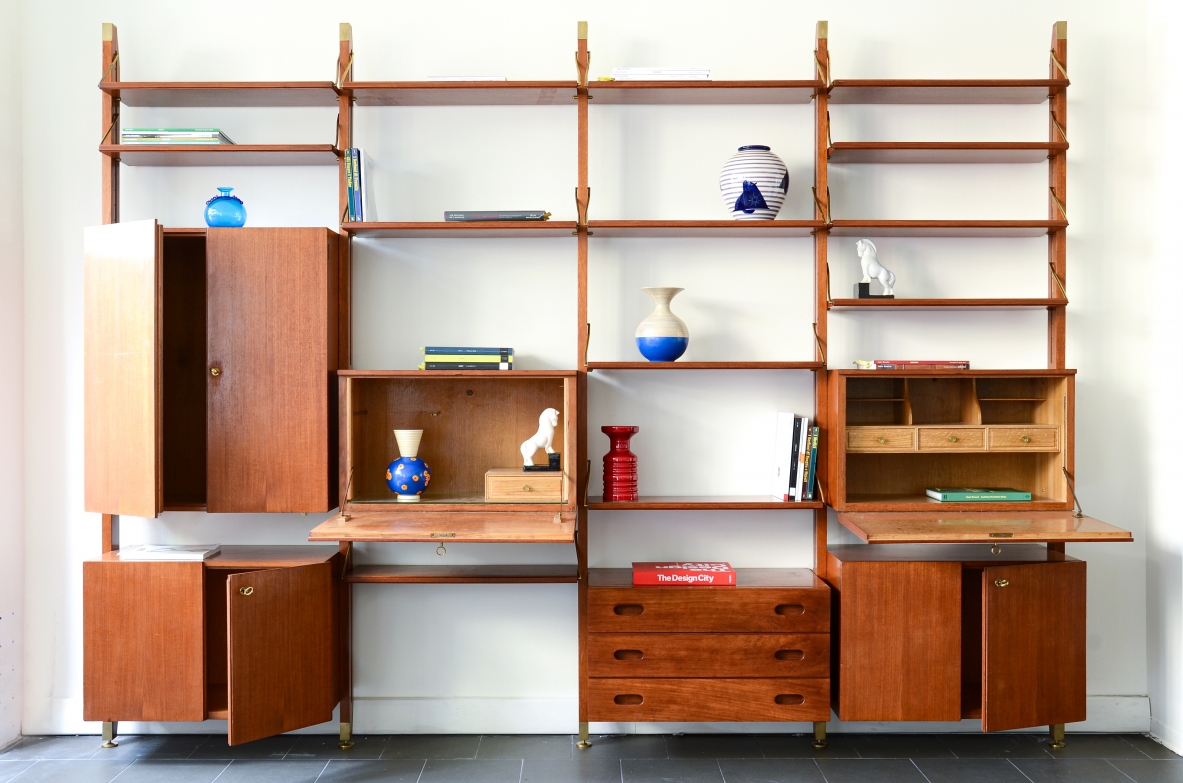 Paolo Buffa Large bookcase with compartments and shelves