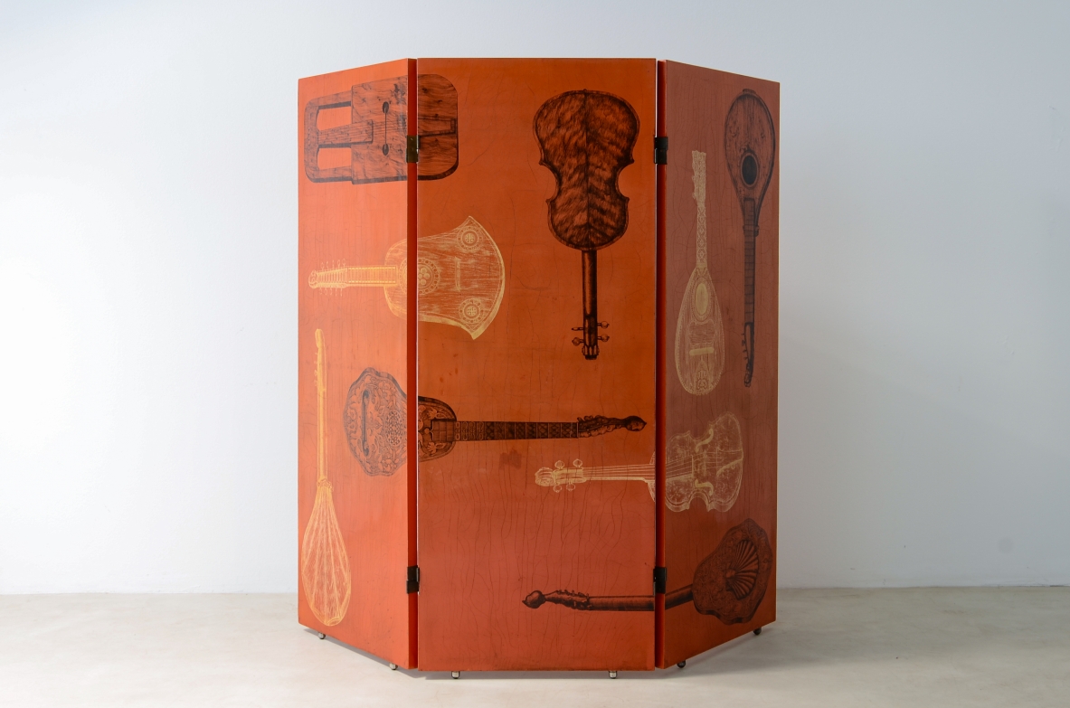 Piero Fornasetti Splendido paravento a tre ante 1950ca.