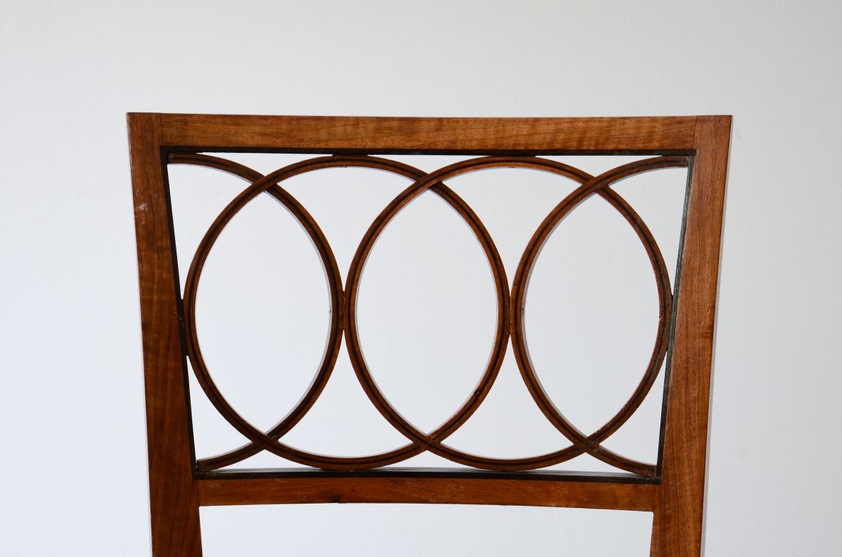 Paolo Buffa 8 elegant walnut chairs. Lietti manufacture 1930. Provenienza Gio Ponti