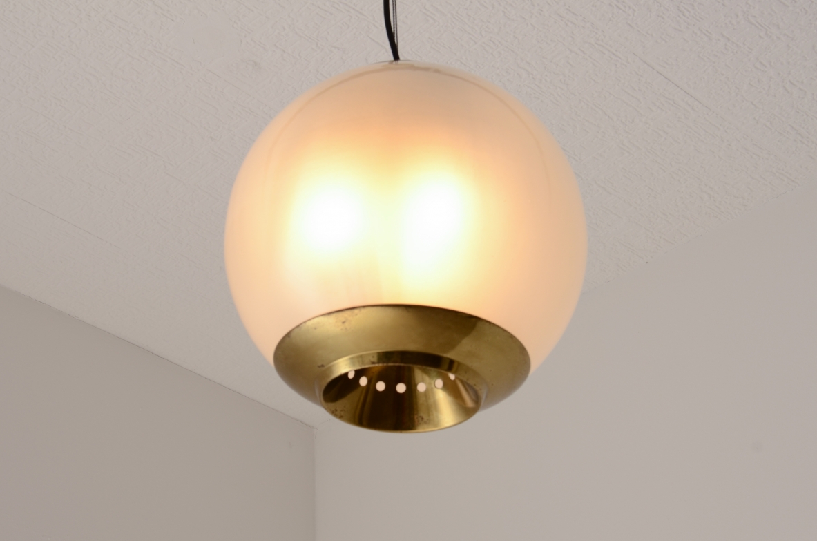 Luigi Caccia Dominioni  Grande lampadario modello LPS8 in vetro. Azucena anni '60